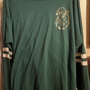 Warner Bros. Green Long Sleeve Shirt with Gold Snake Design